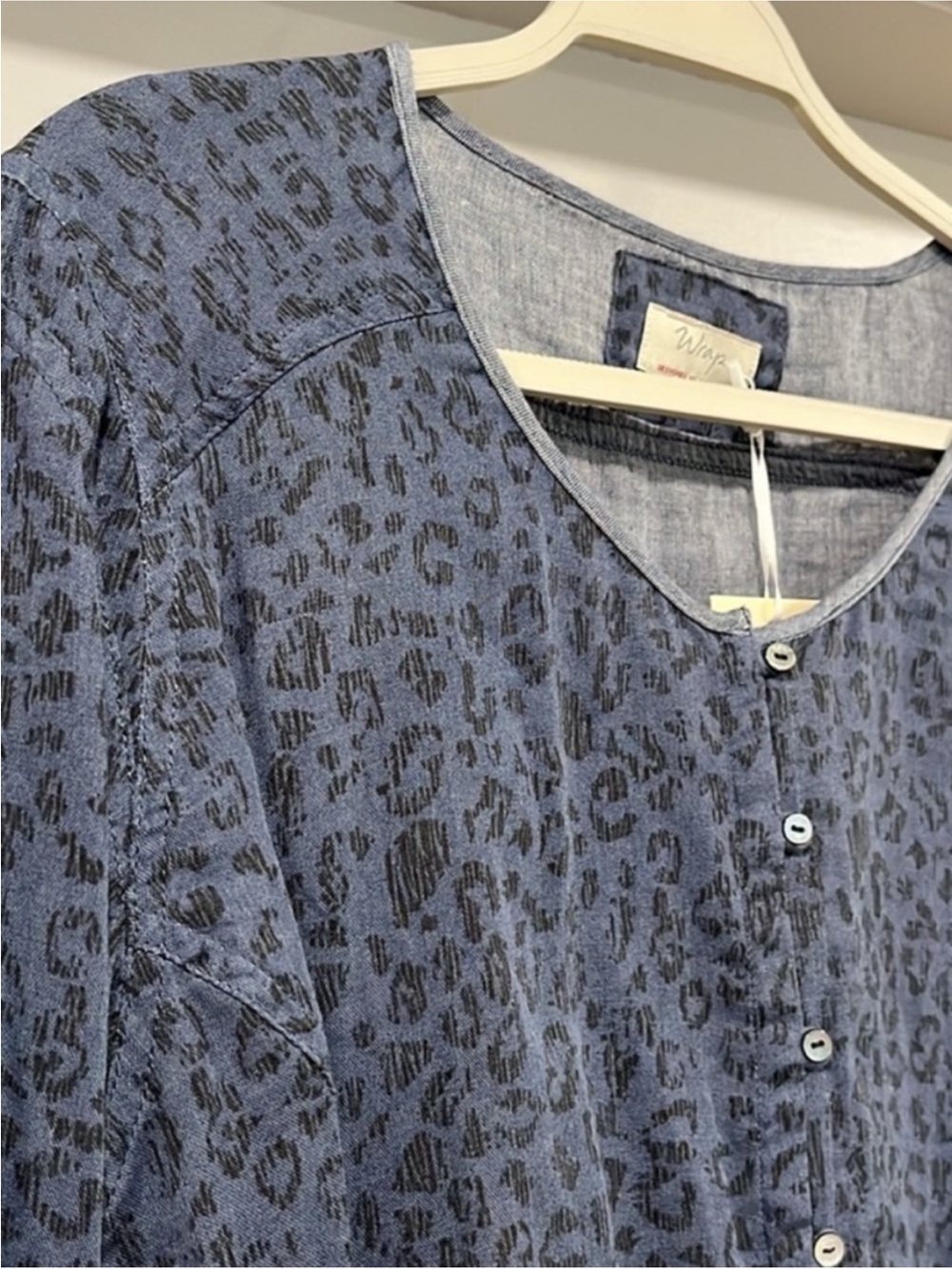 Wrap London Cotton Animal Print Long Sleeve Dress, Size 8, NWT